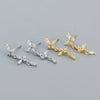 Wholesale S925 Sterling Silver Geometric Butterfly Tassel Earrings Electroplated