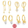 Wholesale S925 Sterling Silver Geometric Butterfly Tassel Star Diamond Pearl Earring With Electroplating For Women