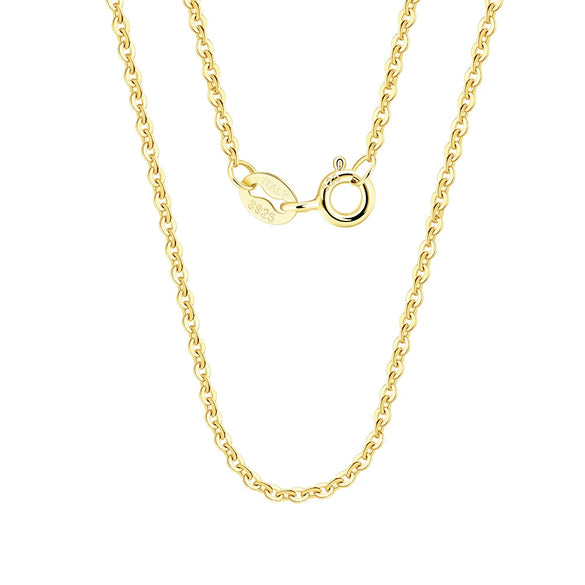 Wholesale S925 Sterling Silver Geometric Calendered Chain Necklace Electroplated