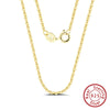 Wholesale S925 Sterling Silver Geometric Calendered Chain Necklace Electroplated