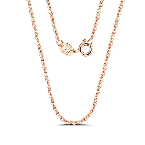Wholesale S925 Sterling Silver Geometric Calendered Chain Necklace Electroplated