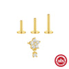 Wholesale S925 Sterling Silver Geometric Cartilage Flathead Spiral Piercing Earrings With Diamond Encrustment And Environmentally Friendly Electroplating For Unisex