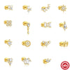 Wholesale S925 Sterling Silver Geometric Cartilage Spiral Thick Bottom Flat Back Puncture Earrings For Women Electroplated