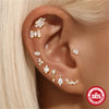 Wholesale S925 Sterling Silver Geometric Cartilage Spiral Thick Bottom Flat Back Puncture Earrings For Women Electroplated