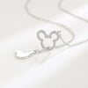Wholesale S925 Sterling Silver Geometric Cartoon Mouse Bear Necklace