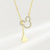 Wholesale S925 Sterling Silver Geometric Cartoon Mouse Bear Necklace