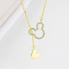 Wholesale S925 Sterling Silver Geometric Cartoon Mouse Bear Necklace