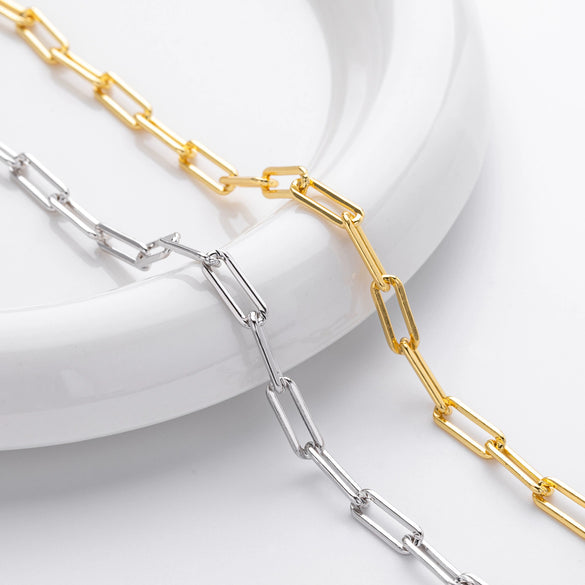 Wholesale S925 Sterling Silver Geometric Chain Bracelet For Women With Electroplating Design
