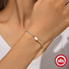 Wholesale S925 Sterling Silver Geometric Chain Diamond Pearl Light Luxury Bracelet With Electroplating For Women