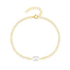 Wholesale S925 Sterling Silver Geometric Chain Diamond Pearl Light Luxury Bracelet With Electroplating For Women