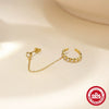 Wholesale S925 Sterling Silver Geometric Chain Tassel Ear Clip Diamond Ear Wire Ear Studs Electroplated Ear Accessories For Women