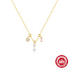 Wholesale S925 Sterling Silver Geometric Charm Necklace With Detachable Pendant And O Chain Electroplated