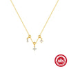Wholesale S925 Sterling Silver Geometric Charm Necklace With Detachable Pendant And O Chain Electroplated