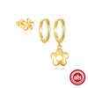 Wholesale S925 Sterling Silver Geometric Classic Aperture Earrings With Micro Set Road Drill Detachable Pendant For Women
