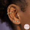 Wholesale S925 Sterling Silver Geometric Combination Color Earrings With Electroplating Three Sets Of Stacked Earrings Suit For Women