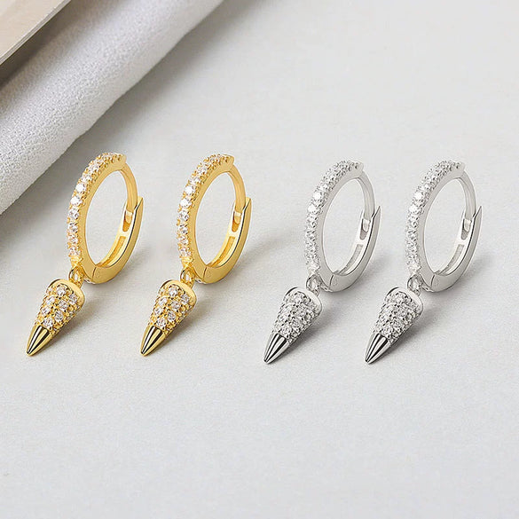 Wholesale S925 Sterling Silver Geometric Cone Ear Buckle Earrings