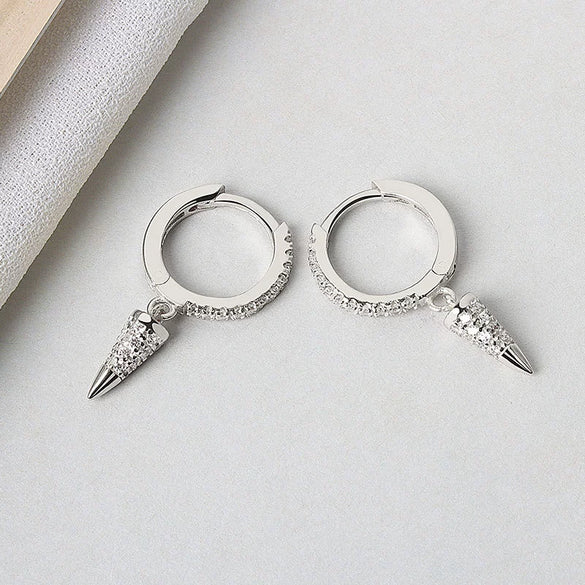 Wholesale S925 Sterling Silver Geometric Cone Ear Buckle Earrings