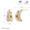 Wholesale S925 Sterling Silver Geometric Crescent Electroplated Women's Earrings With Zircon
