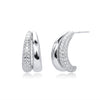 Wholesale S925 Sterling Silver Geometric Crescent Electroplated Women's Earrings With Zircon