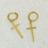 Wholesale S925 Sterling Silver Geometric Cross Earring With Electroplating For Women Simple And Trendy Ear Jewelry