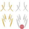 Wholesale S925 Sterling Silver Geometric Cross Multi Layer Women's Earrings With Electroplating Simple Elegant Style