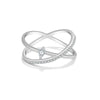Wholesale S925 Sterling Silver Geometric Cross Ring For Women Twowear Stackable Highend Electroplated With Platinum Or 18K Gold