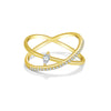 Wholesale S925 Sterling Silver Geometric Cross Ring For Women Twowear Stackable Highend Electroplated With Platinum Or 18K Gold