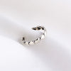 Wholesale S925 Sterling Silver Geometric Cross Ring With Flower Butterfly Design Electroplated Adjustable Opening For Women