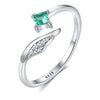 Wholesale S925 Sterling Silver Geometric Cross Ring With Flower Butterfly Design Electroplated Adjustable Opening For Women