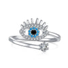 Wholesale S925 Sterling Silver Geometric Cross Ring With Flower Butterfly Design Electroplated Adjustable Opening For Women