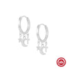 Wholesale S925 Sterling Silver Geometric Cross Star Moon Zirconia Earrings Unisex Fashion Style