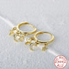Wholesale S925 Sterling Silver Geometric Cross Star Moon Zirconia Earrings Unisex Fashion Style