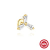 Wholesale S925 Sterling Silver Geometric Crown Horse Eye Aobao Diamond Flat Bottom Spiral Puncture Ear Nail With Environmentally Friendly Plating Ear Jewelry