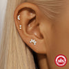 Wholesale S925 Sterling Silver Geometric Crown Horse Eye Aobao Diamond Flat Bottom Spiral Puncture Ear Nail With Environmentally Friendly Plating Ear Jewelry
