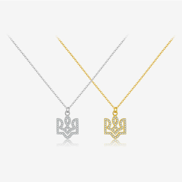 Wholesale S925 Sterling Silver Geometric Crown Pendant Necklace With Platinum Or 18K Gold Electroplating For Unisex
