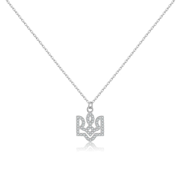 Wholesale S925 Sterling Silver Geometric Crown Pendant Necklace With Platinum Or 18K Gold Electroplating For Unisex