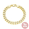 Wholesale S925 Sterling Silver Geometric Cuban Bracelet With Electroplating For Men And Women
