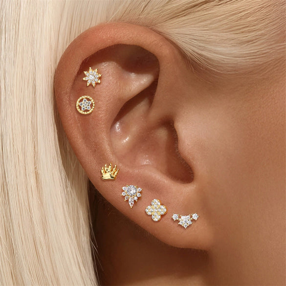Wholesale S925 Sterling Silver Geometric Cylindrical Spiral Flat Head Cartilage Puncture Ear Nail With Environmentally Friendly Plating Ear Jewelry