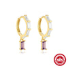 Wholesale S925 Sterling Silver Geometric Dagger Flower Zircon Electroplated Women's Earrings