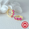 Wholesale S925 Sterling Silver Geometric Design Electroplated Women's Earrings With Super Flash Diamond In Elegant Mori Fairy Style