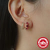 Wholesale S925 Sterling Silver Geometric Design Electroplated Women's Earrings With Super Flash Diamond In Elegant Mori Fairy Style