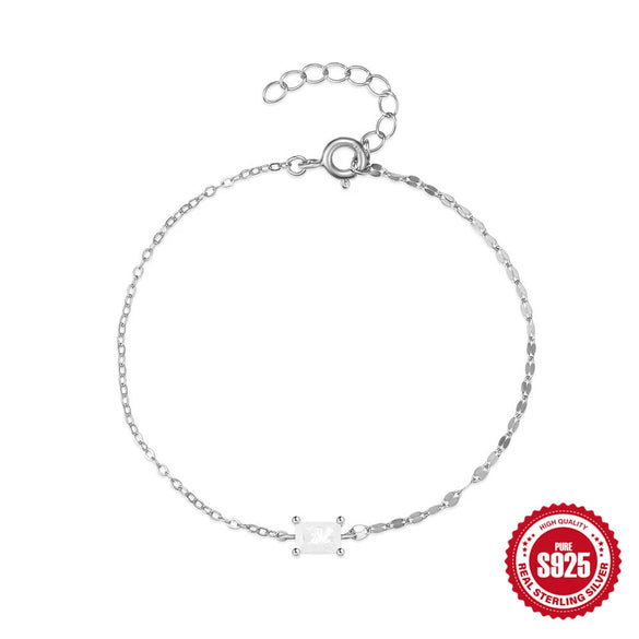 Wholesale S925 Sterling Silver Geometric Design Fourclaw Pearl Overlapped Diamond Elegant Allmatch Women's Bracelet