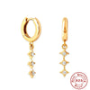 Wholesale S925 Sterling Silver Geometric Devil's Eye Blue Eyes Ear Buckle Earrings Electroplated Ear Jewelry For Women Fashion Retro
