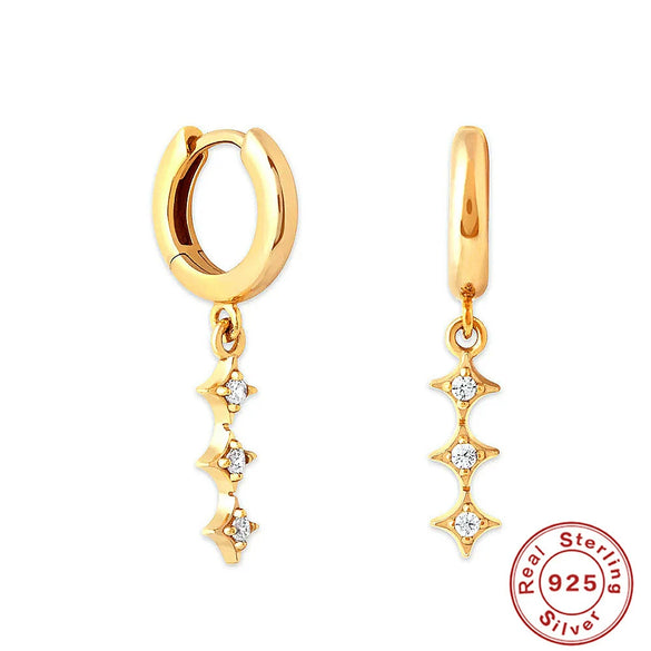 Wholesale S925 Sterling Silver Geometric Devil's Eye Blue Eyes Ear Buckle Earrings Electroplated Ear Jewelry For Women Fashion Retro
