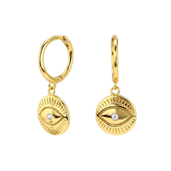Wholesale S925 Sterling Silver Geometric Devil's Eye Ear Ring With Zirconia Design For Women