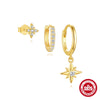 Wholesale S925 Sterling Silver Geometric Diamond Earrings With Electroplating For Women