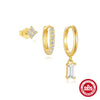 Wholesale S925 Sterling Silver Geometric Diamond Earrings With Electroplating For Women