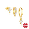 Wholesale S925 Sterling Silver Geometric Diamond Earrings With Electroplating For Women