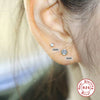 Wholesale S925 Sterling Silver Geometric Diamond Earrings With Environmental Protection Electroplating For Women