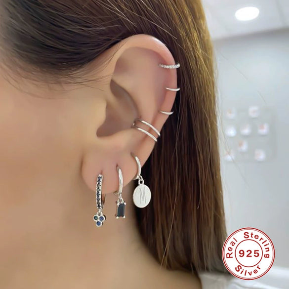 Wholesale S925 Sterling Silver Geometric Diamond Embedded Light Luxury Elegant All Match Earring Ear Buckle For Women